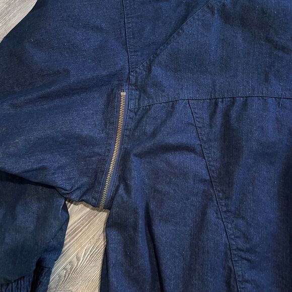 Nike Force Vintage Denim Bomber Jacket Men’s Small 90s Zip Up Made in Taiwan - Picture 9 of 13